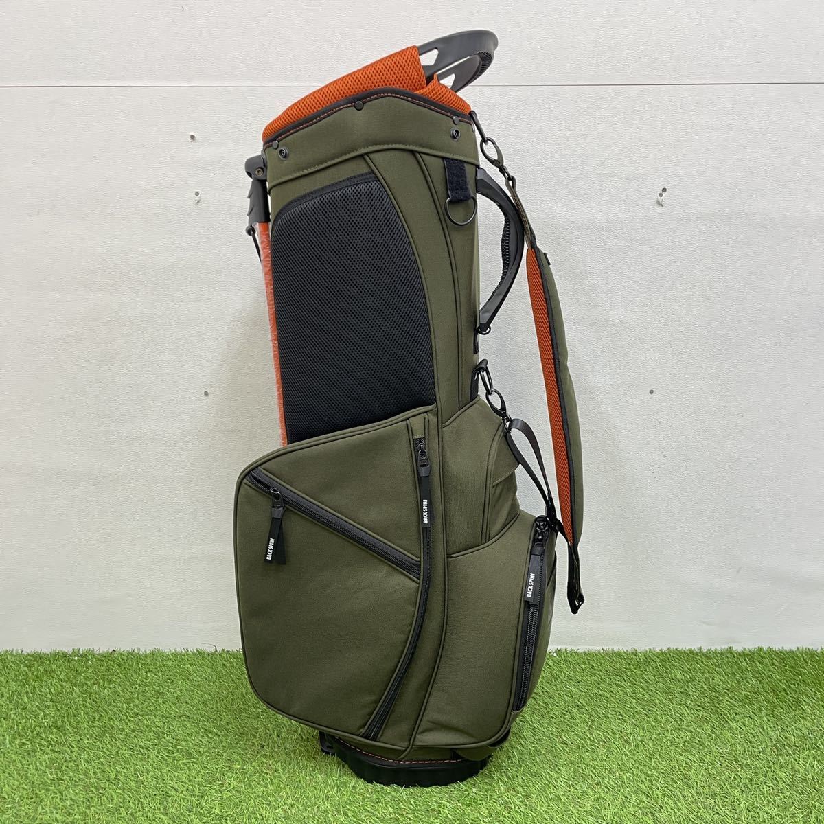 未使用 BACKSPIN バックスピン キャディバッグ カーキ BACKSPIN 