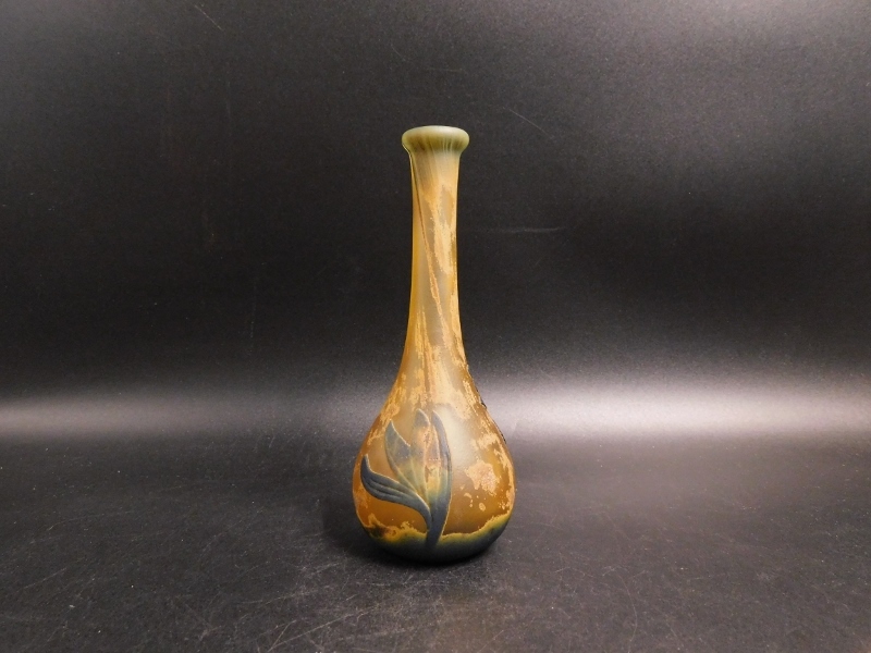 アンティーク 西洋ガラス 一輪挿し 花器 フラワーベース サイン有 硝子