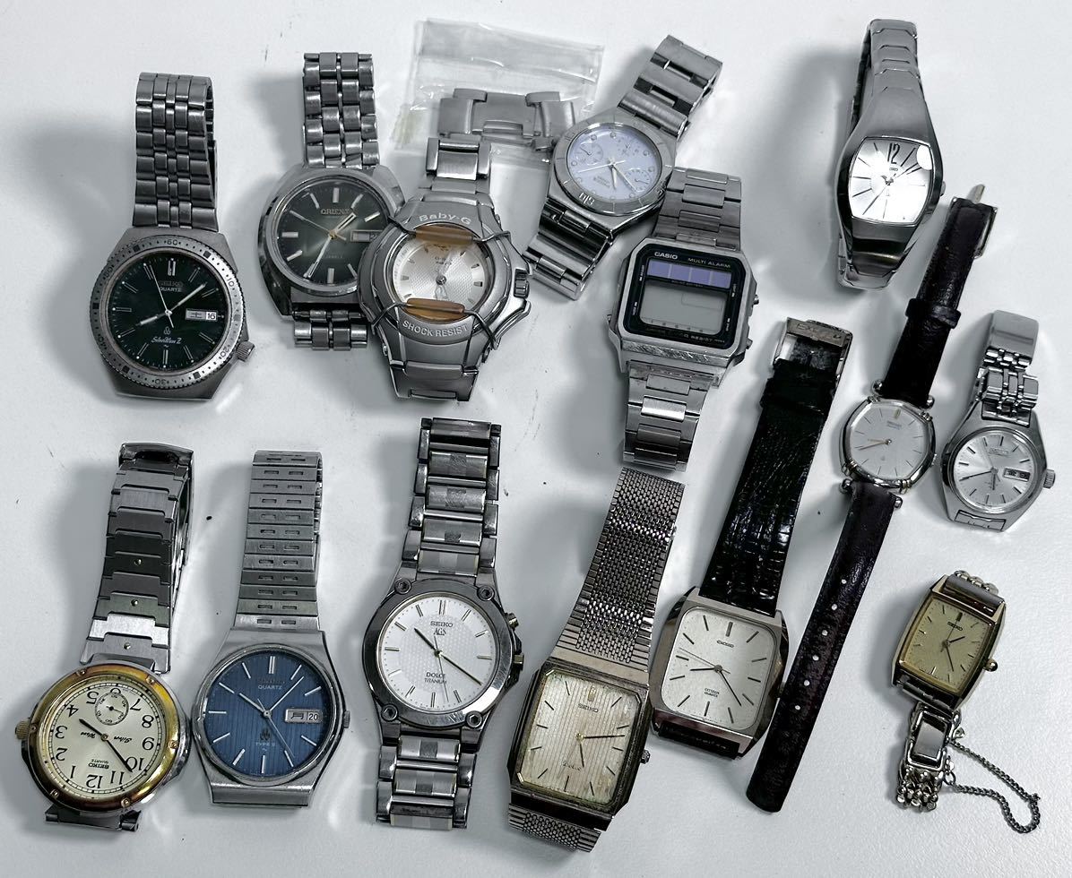 1円〜 ◆ 腕時計 おまとめ ジャンク扱い 14点 / セイコー カシオ シチズン オリエント Baby-G / 自動巻き クォーツ / メンズ レディース 