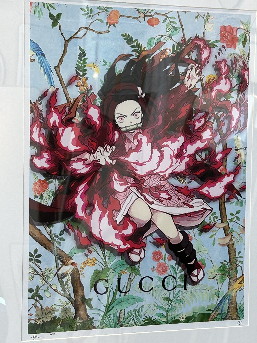 DEATH NYC 額付き 世界限定100枚 アートポスタ 鬼滅の刃 竈門禰豆子