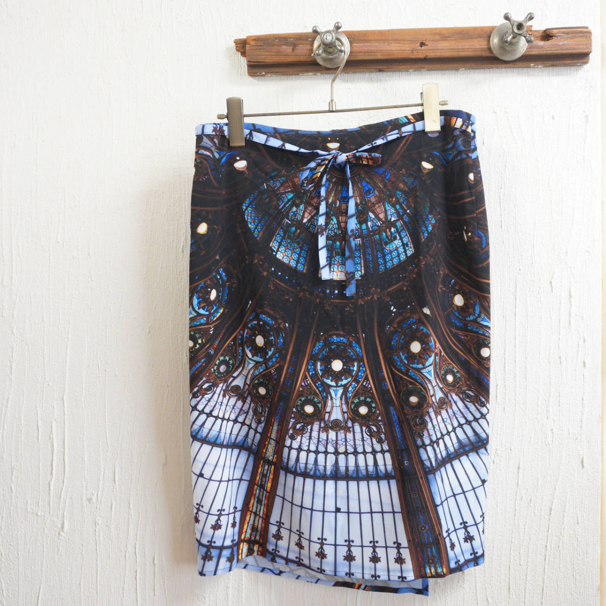 未使用　made in france　アニエスベー　転写プリント　ラップスカート　