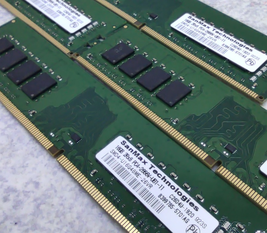 中古デスクトップ用メモリ DDR4 2666V 16GBメモリ4枚組 合計64GBセット