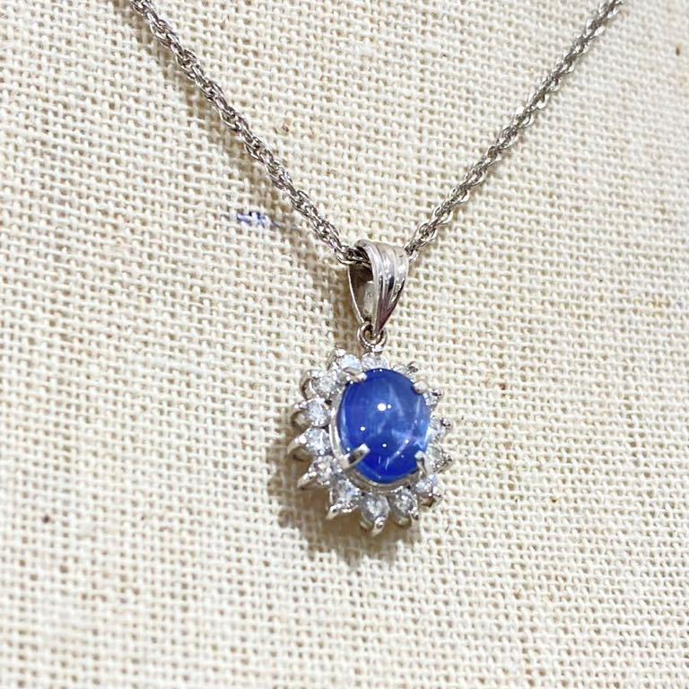 ダイヤモンド プラチナ ネックレス PT900 タンザナイト 0.12ct 極美品