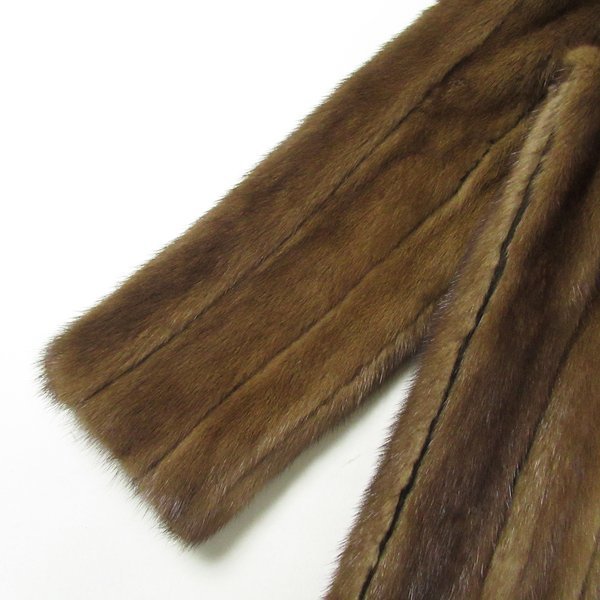 r5f092504☆Nakamura Fur デミバフミンク コート 着丈68cm 9.5号