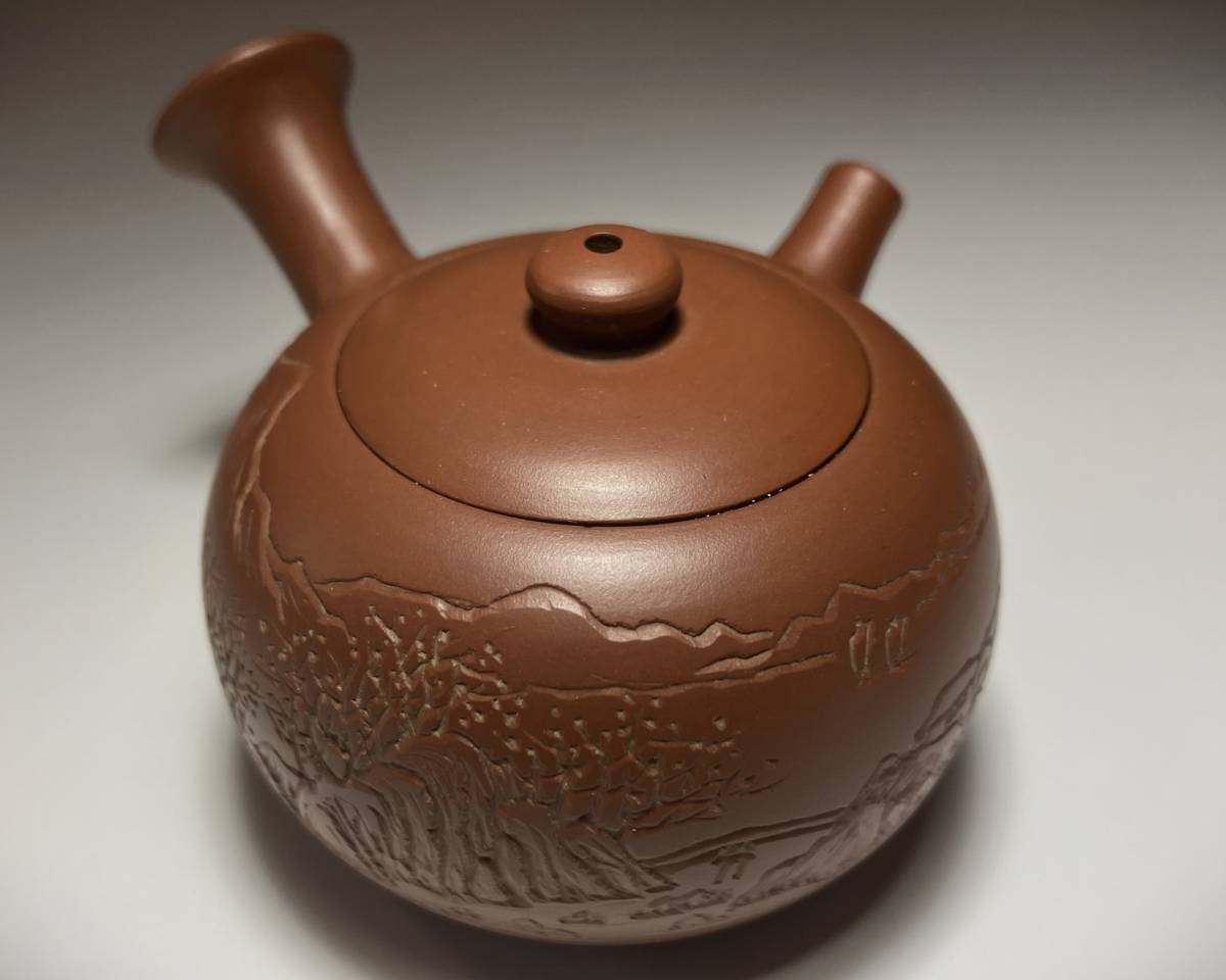 無名異焼 伊藤赤水 うぶ出し//煎茶道具 越後佐渡 無名異焼 伊藤