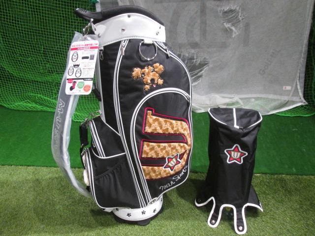 GK春日井■ 164 新品★キャディバッグ MUスポーツ 703H1112 シュシュモチーフキャディバック ブラック★オシャレ★