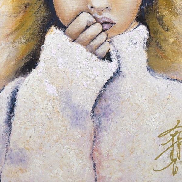 真作】【WISH】工藤静香「MOHAIR」ジクレー キャンバス仕様 約8号 直筆