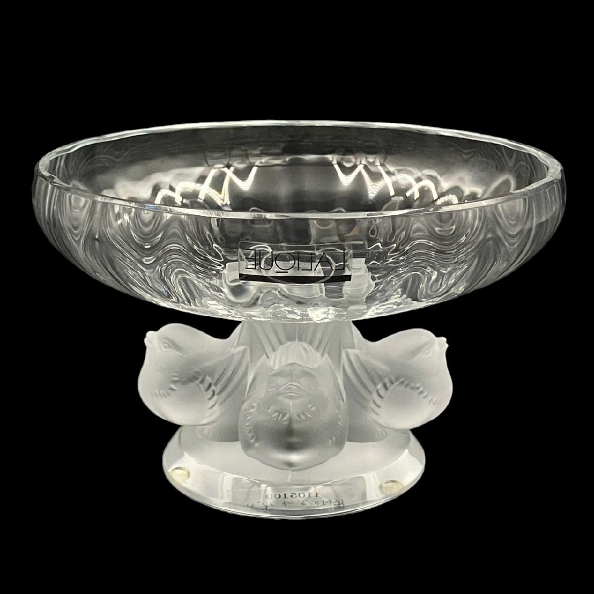 ☆LALIOUE ラリック 足付きコンポート ノジャン 小鳥 クリスタル 1105100 未使用