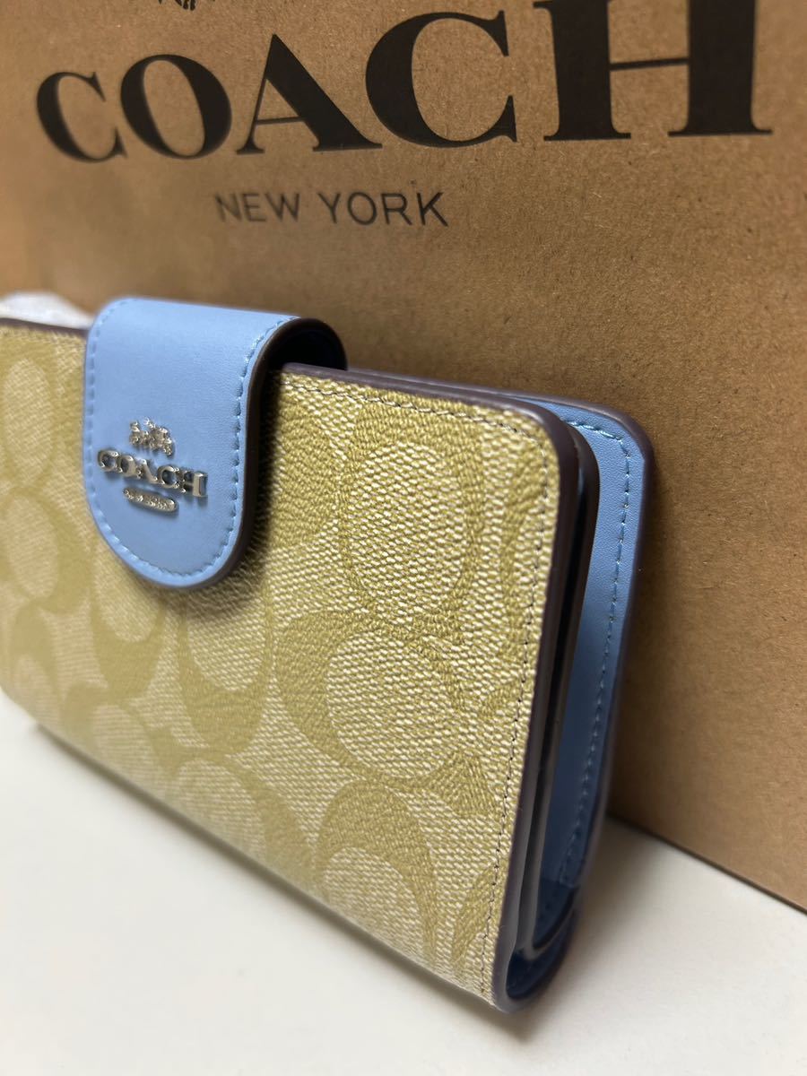 未使用✨COACH 二つ折り財布コーチ　シグネスチャー 159【1円スタート】新品未使用coachコーチ二つ折り財布ミニ財布