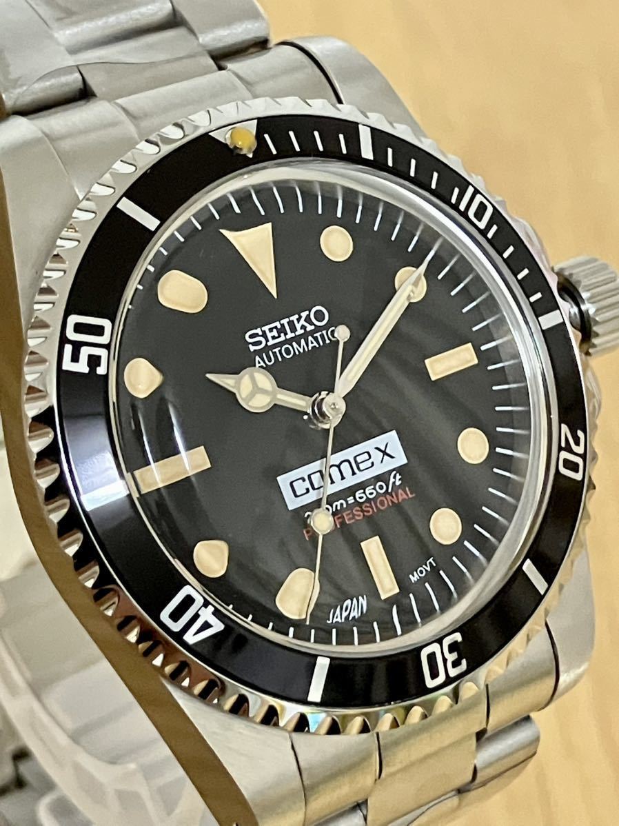 NH35自動巻 カスタム腕時計 NH35 ビンテージ カスタム 39.5mm セイコー SEIKO MOD COMEX 自動巻き