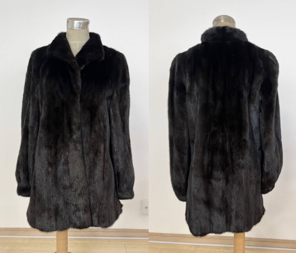 【程度上】ダークミンク　8分コート　80㎝　MOONBAT