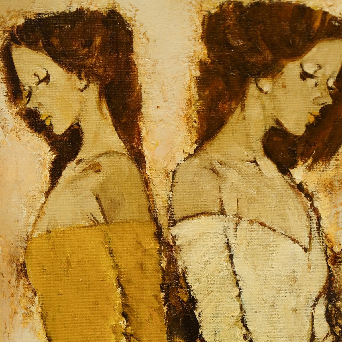 1円 おたからや x0313 園田郁夫 路傍 油彩F8号 人物画 女性像 絵画