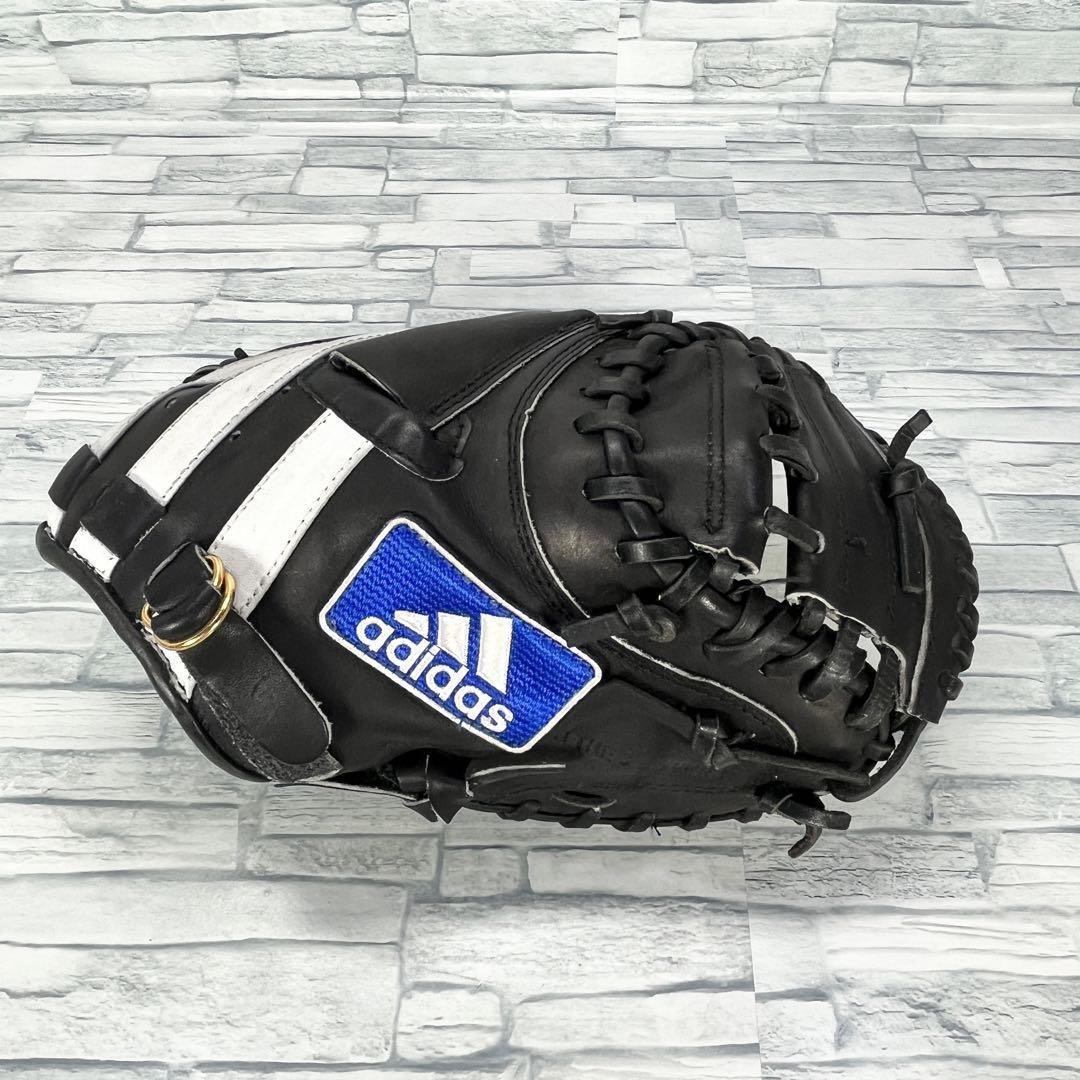 アディダス 【ADIDAS】軟式用キャッチャーミット ブラック×ホワイト
