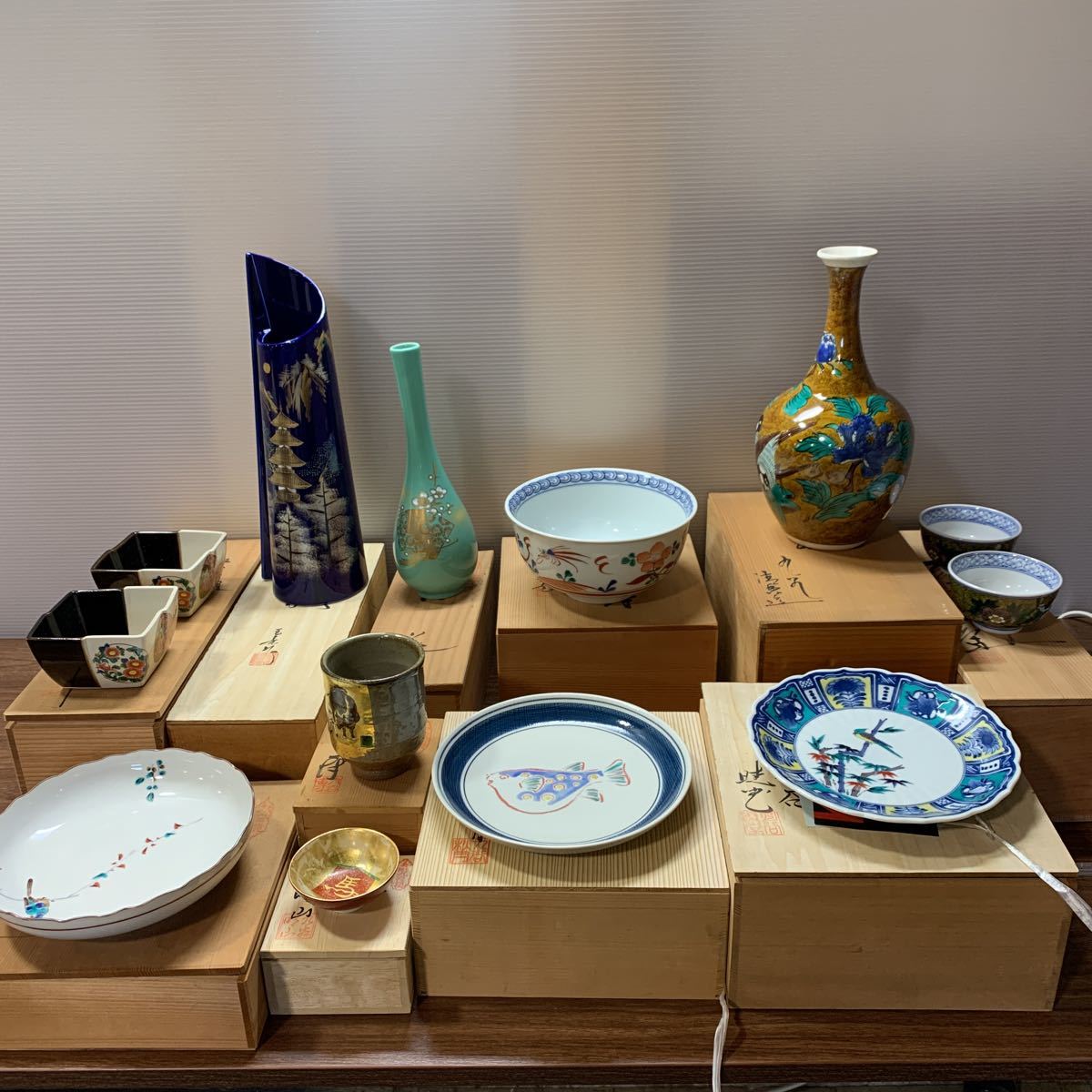 九谷焼 組盃 時代絵 和食器 盃 ぐい呑み おちょこ 酒器 5個セット