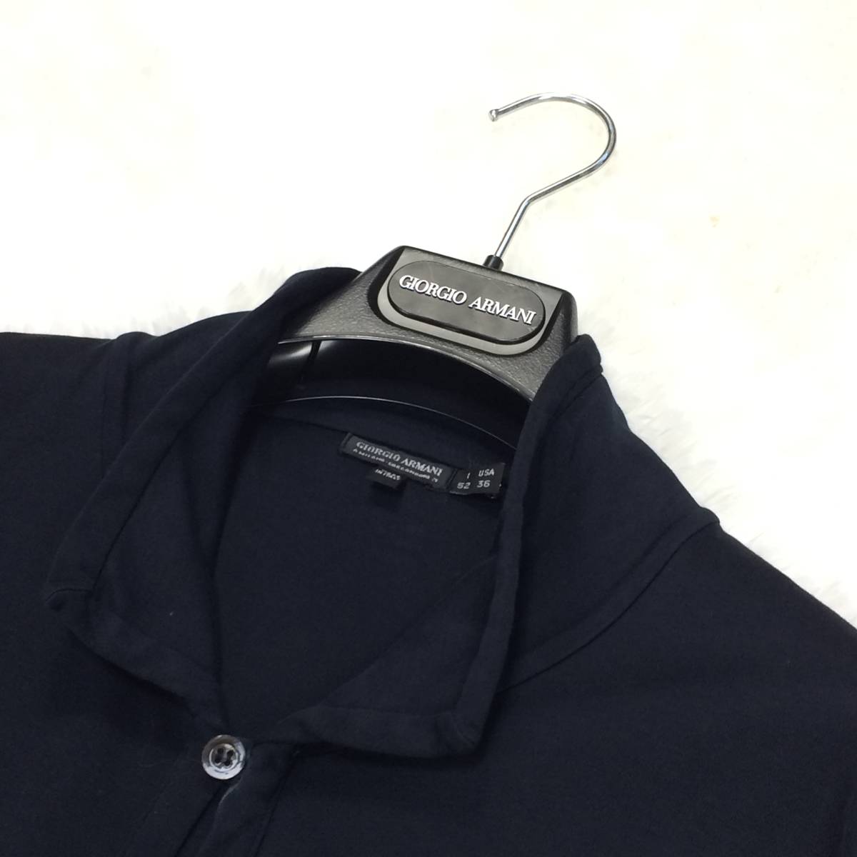 伊製 黒タグ GIORGIO ARMANI ジョルジオ アルマーニ 襟付き開襟
