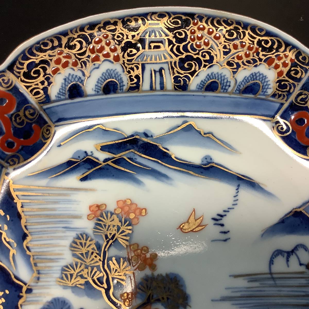 古伊万里焼 中皿 17客 手描き 未使用 美品 蔵出し 骨董品 時代物 錦手