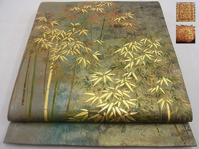 平和屋野田店□漆工芸作家 金森一博 六通太鼓柄袋帯