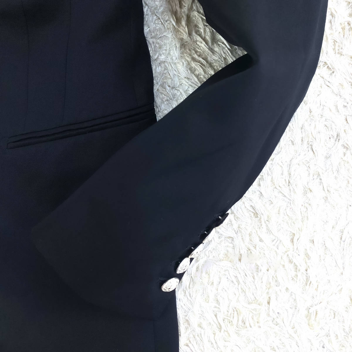 極美品銀釦Paul Smithテーラードジャケット銀メタル釦L~Mブラック黒 