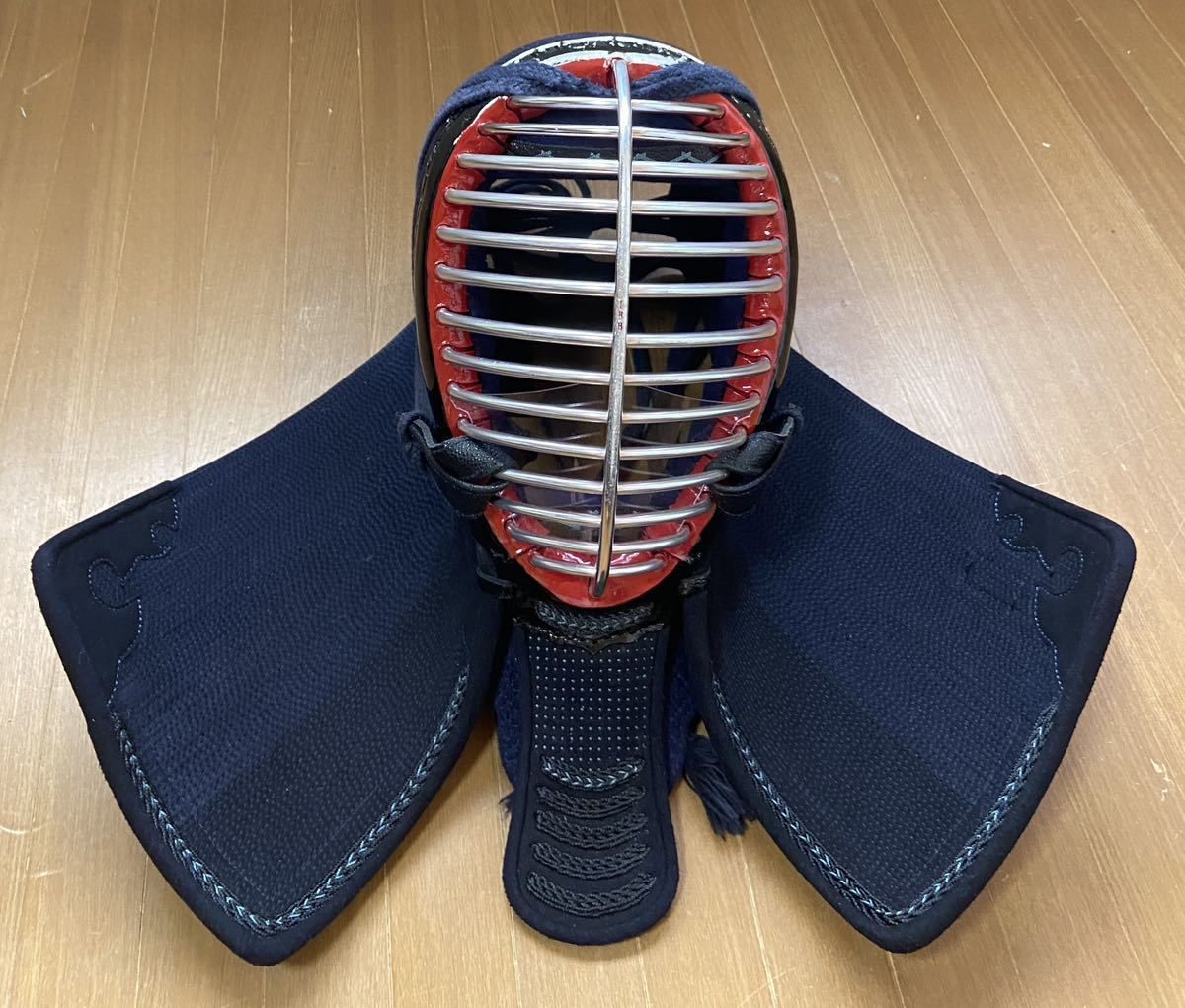 剣道防具一式面/胴/小手/垂/防具リュックブルー印伝飾り160cm前後の 