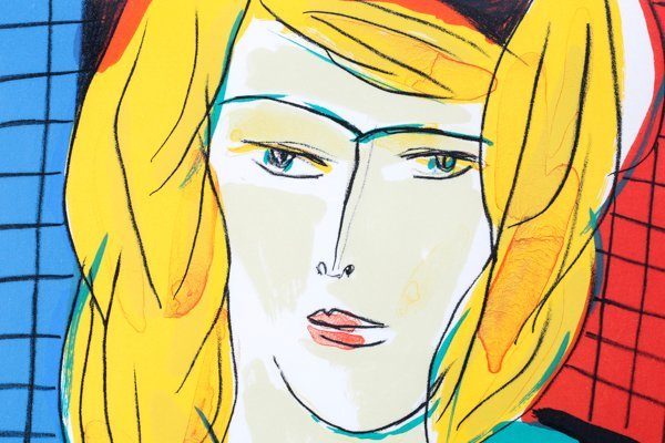 お*な様 「真作」池田満寿夫「ベランダの女」リトグラフ　143/210　直筆サイ 真作】池田満寿夫「ベランダの女」リトグラフ 177/210 直筆サイン 額装