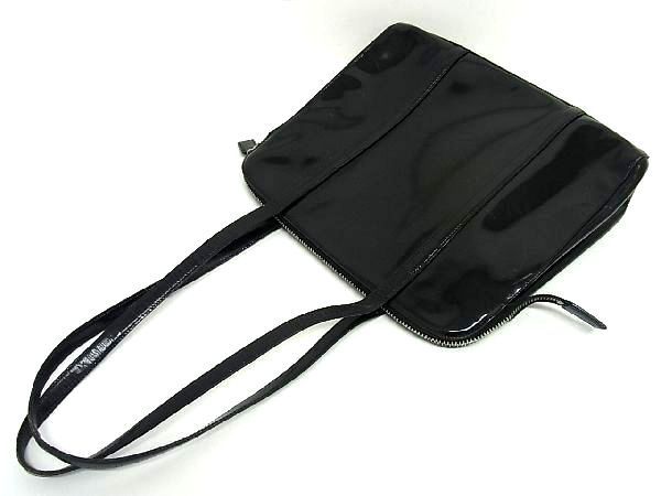 PRADA プラダ 1円 トートバッグ パテントレザー テスートナイロン