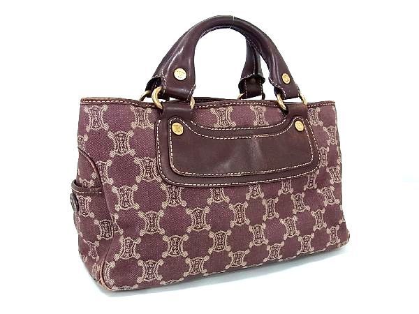 1円 CELINE セリーヌ マカダム ブギーバッグ スエード ハンドバッグ 1