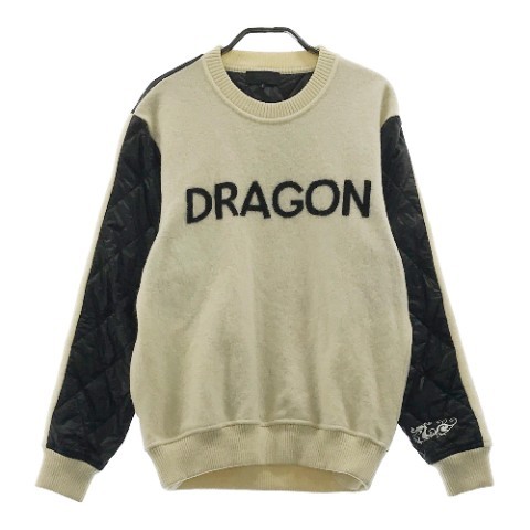 DANCE WITH DRAGON ダンスウィズドラゴン キルティング切替 ニットセーター ホワイト系 2 [240101042588] ゴルフウェア メンズ
