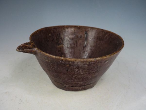 李朝 高麗 コレクター品] 鉄砂 片口 大茶碗 青磁 白磁 朝鮮 韓国1050 朝鮮