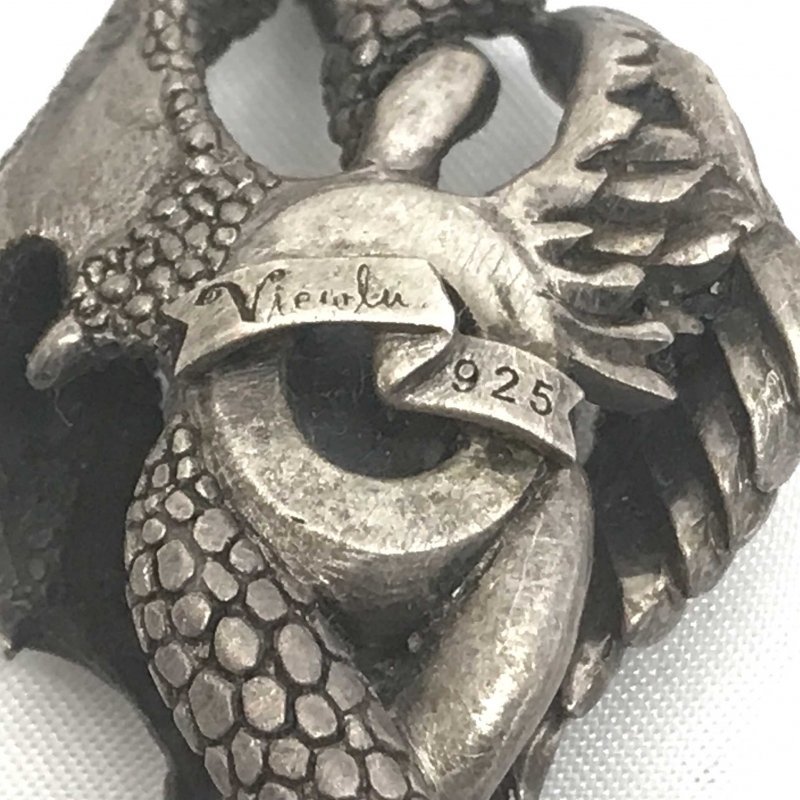 中古 Viewlu ヴェール メンズ 翼 恐竜 天然石 SILVER 
