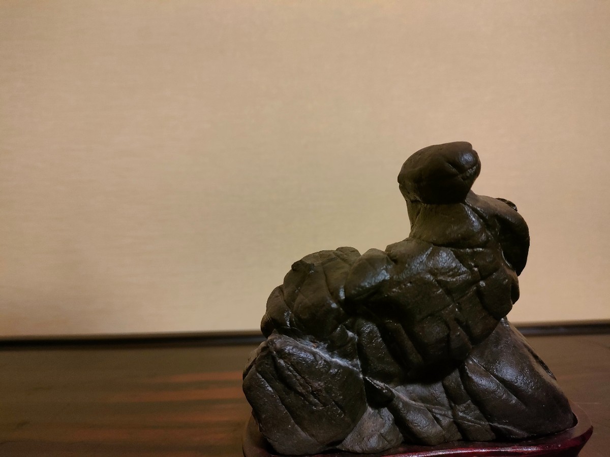 銘【劉備出立】〜明治期☆古谷石の時代石の逸品〜共箱 鑑賞石 観賞石