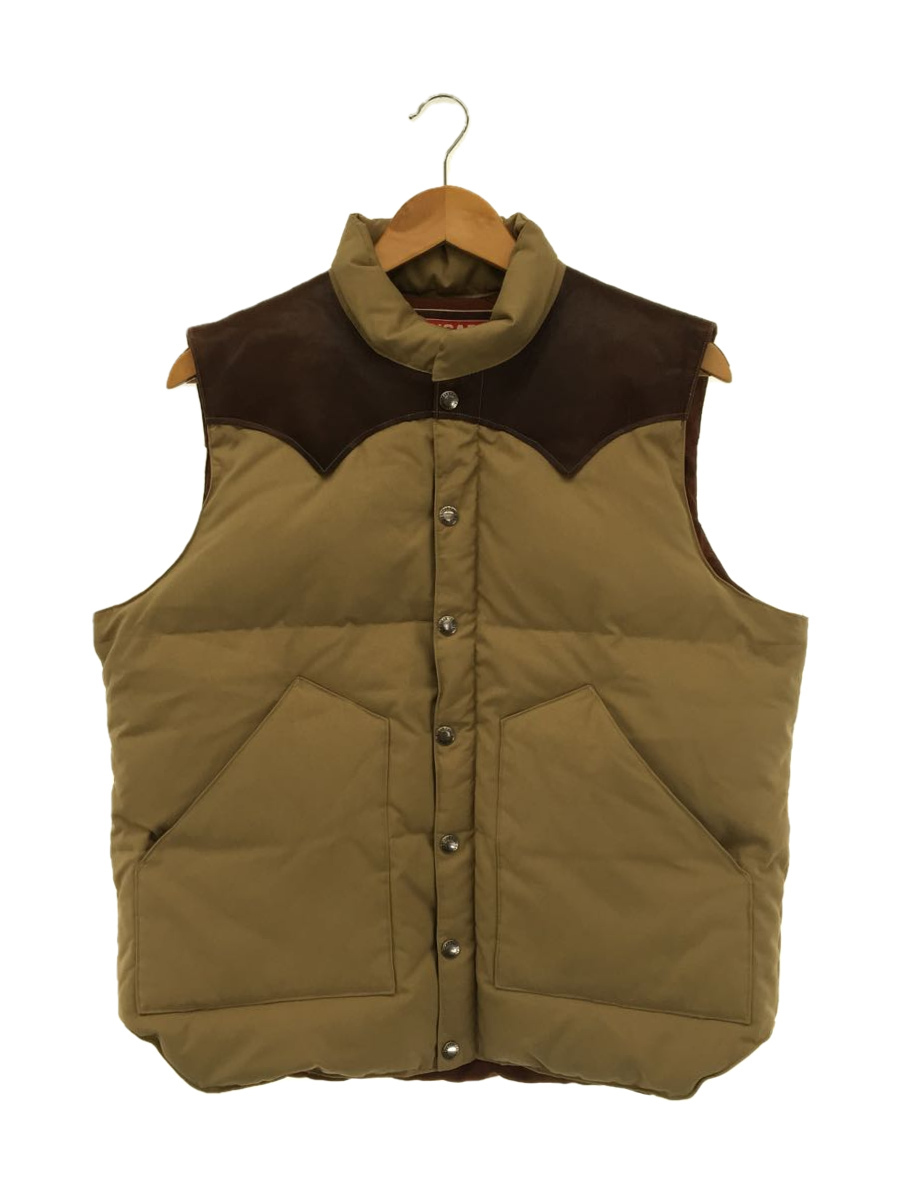 SUGAR CANE◆ダウンベスト/L/ポリエステル/ベージュ/一部レザー