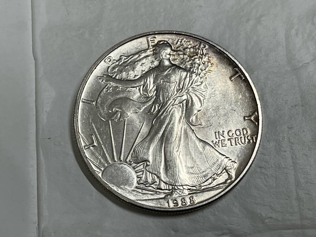 Yahoo!オークション - 1988年 リバティー コイン 銀貨 1ドル 1oz IN GOD シルバー 硬貨 爆安 99