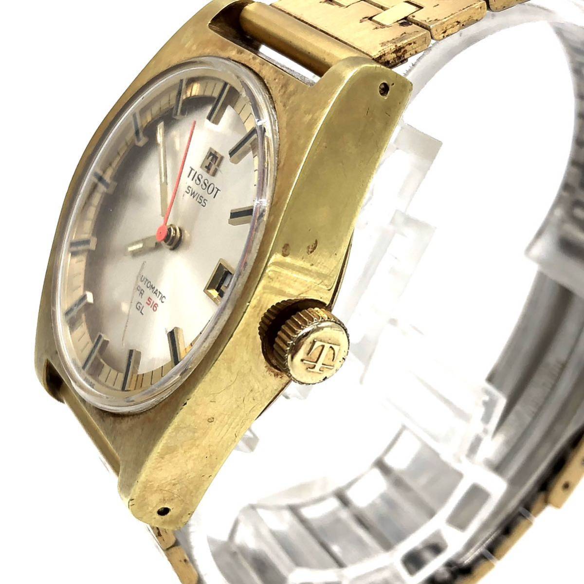 稼働品△TISSOT△PR516 GL』LB-570 ティソ 自動巻き 腕時計 シャンパン 