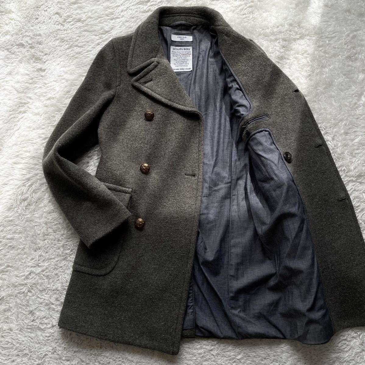 新品 定価5.4万円 コムサメン 英国産ラムウール ネップツイード コート M 新品 定価5.4万円 コムサメン 英国産ラムウール ネップツイード コート