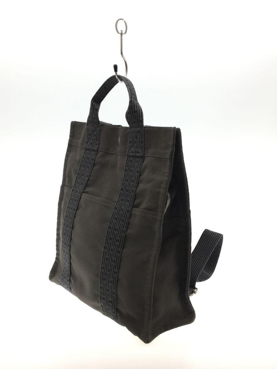 HERMES◇リュック/エールライン アドMM/キャンバス/GRY