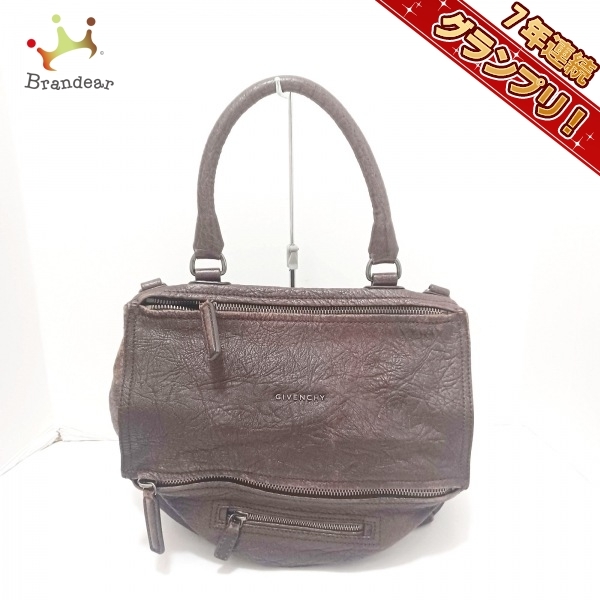 ジバンシー GIVENCHY ハンドバッグ パンドラミディアム レザー ダークブラウン バッグ
