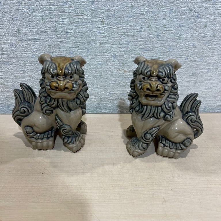 古い置物 獅子 内魔除け狛犬縁起物壷屋焼琉球沖縄シーサー古民芸郷土 