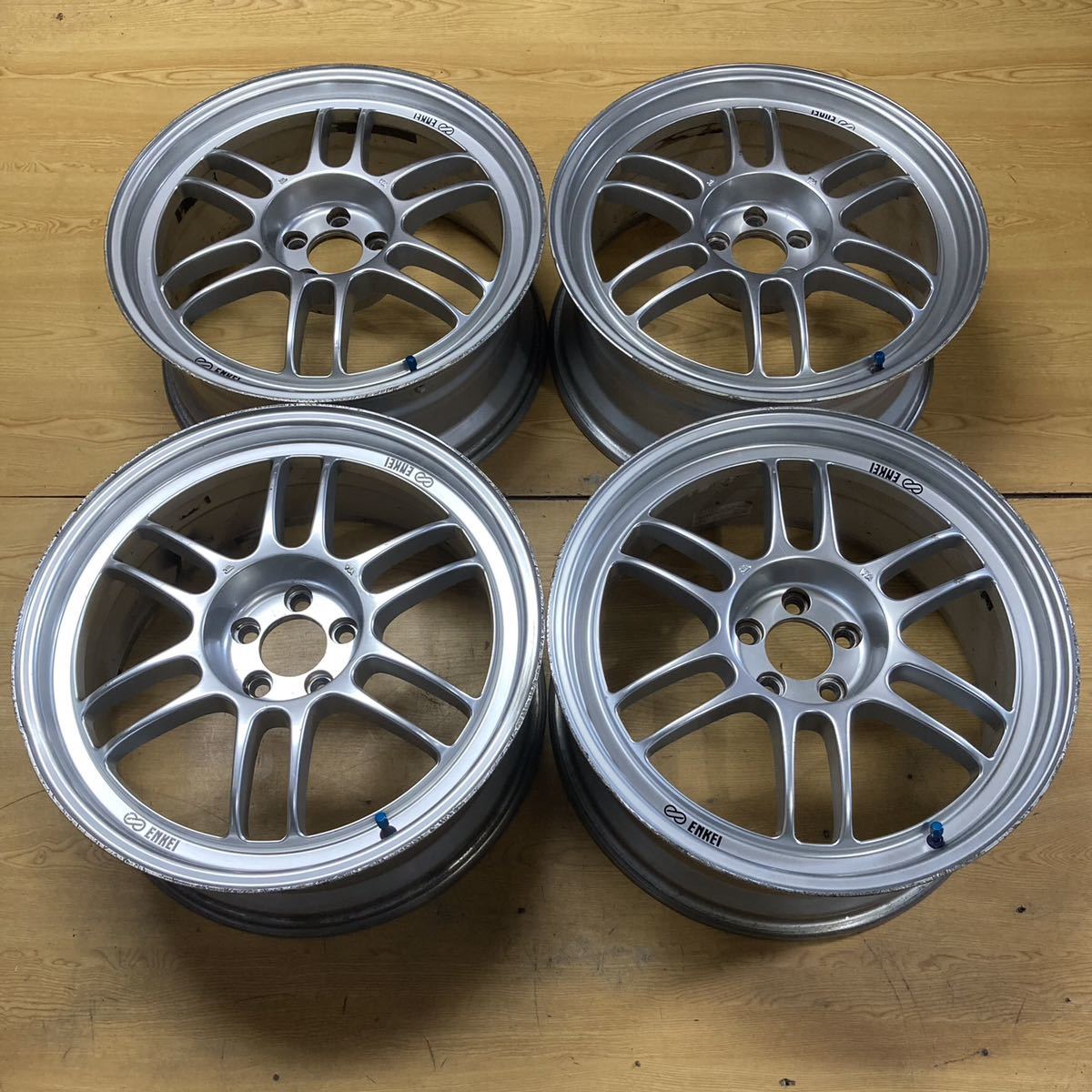 C092 エンケイ RPF1 8J 18インチ 5H 100 +35 4本 ENKEI RP-F1 軽量 中古アルミホイール