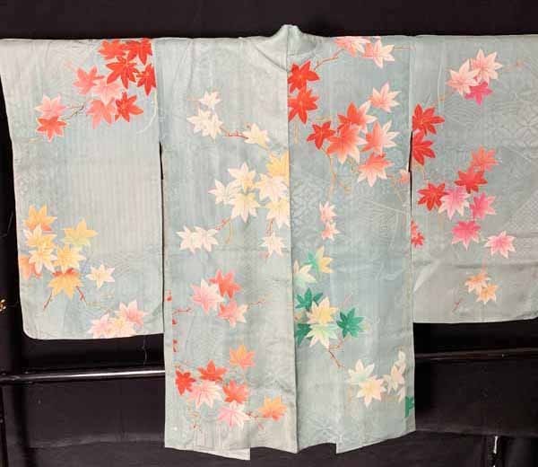 アンティーク 紋錦紗 躑躅の花 袷小紋 大正ロマン 花柄 アンティーク