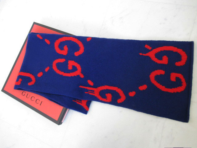 Gucci　グッチ　ユニセックス　ウール　マフラー　新タグ　ハロウィン　Size　