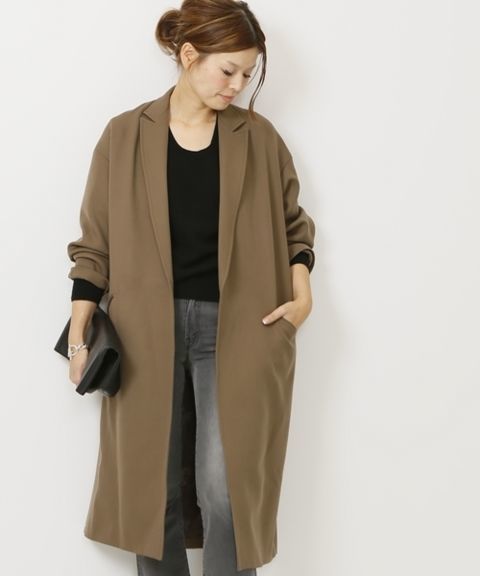 ミューズ ドゥドゥーズィエムクラス ダブルフェイス ツイルオーバーサイズコート MUSE de Deuxieme classe（ミューズデドゥーズィエムクラス）の