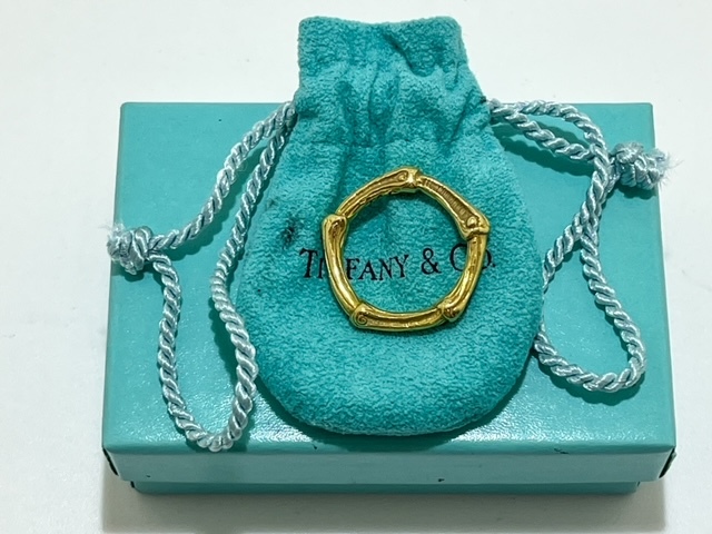 【19500】TIFFANY＆Co ティファニー 750 K18 バンブー リング 6.9ｇ 箱付き ブランド アクセサリー ジュエリー ゴールド