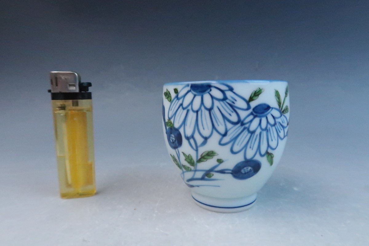 源右衛門窯 - 茶碗&皿 五客セット 染錦菊牡丹絵 湯呑 | 湯呑揃