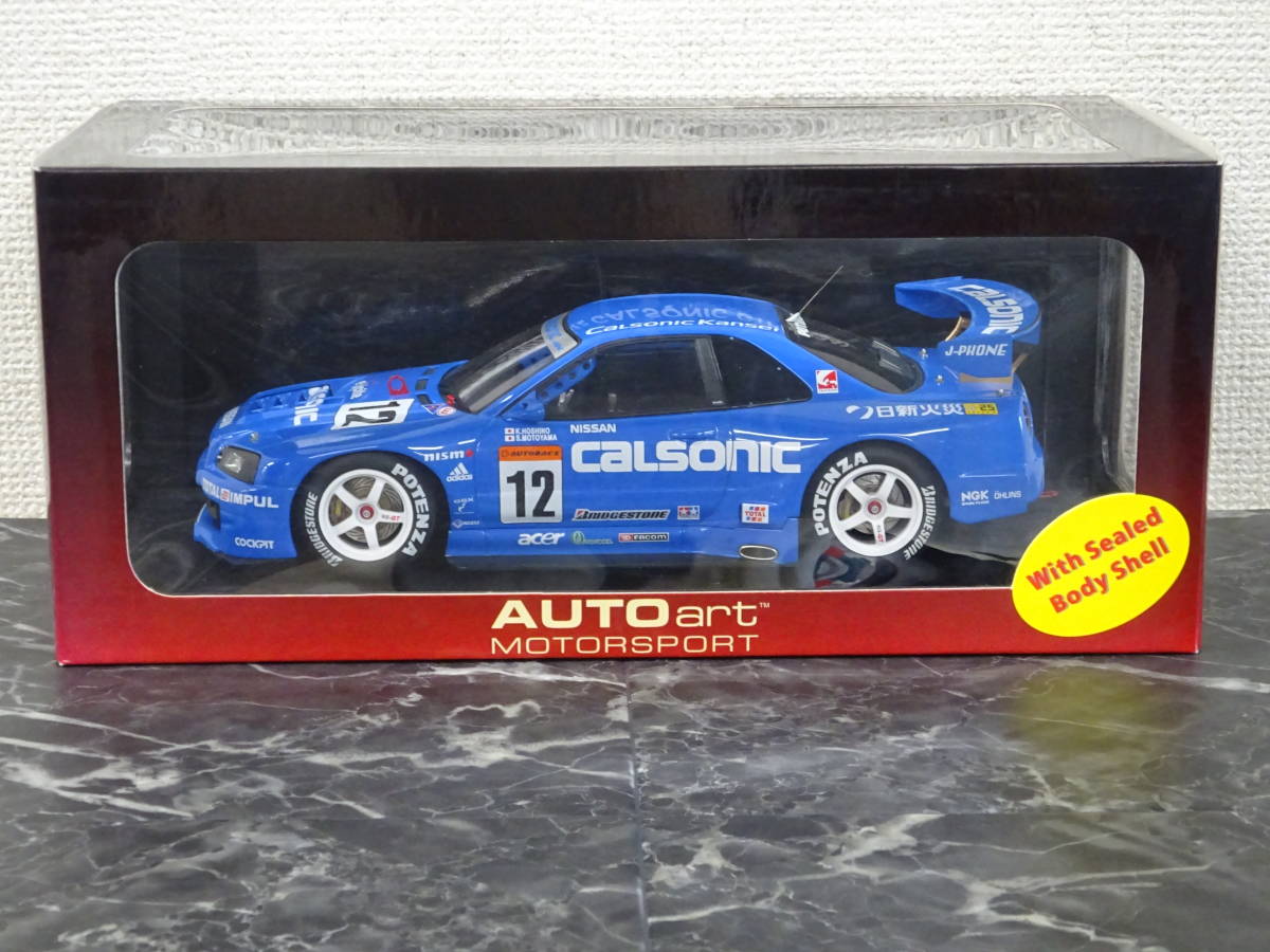 【ミニカー】 AUTOart NISSAN SKYLINE Calsonic GTR R34 Jgtc2001 開封 / オートアート
