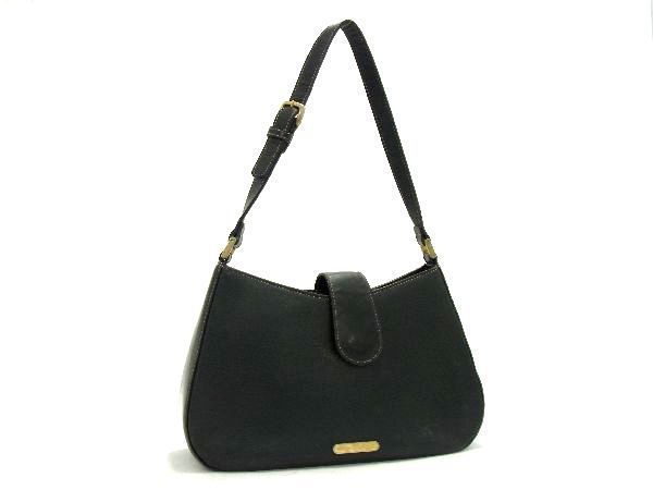 1円 BURBERRY バーバリー レザー ワンハンドル ショルダーバッグ トートバッグ 肩掛けかばん レディース ブラック系 AP9156