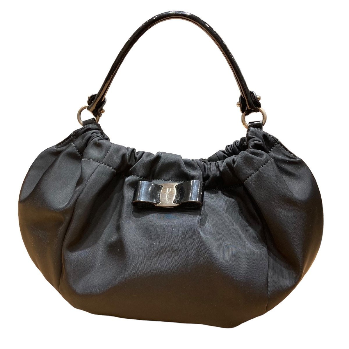 Salvatore Ferragamo フェラガモ ハンドバッグ ナイロン ブラック 