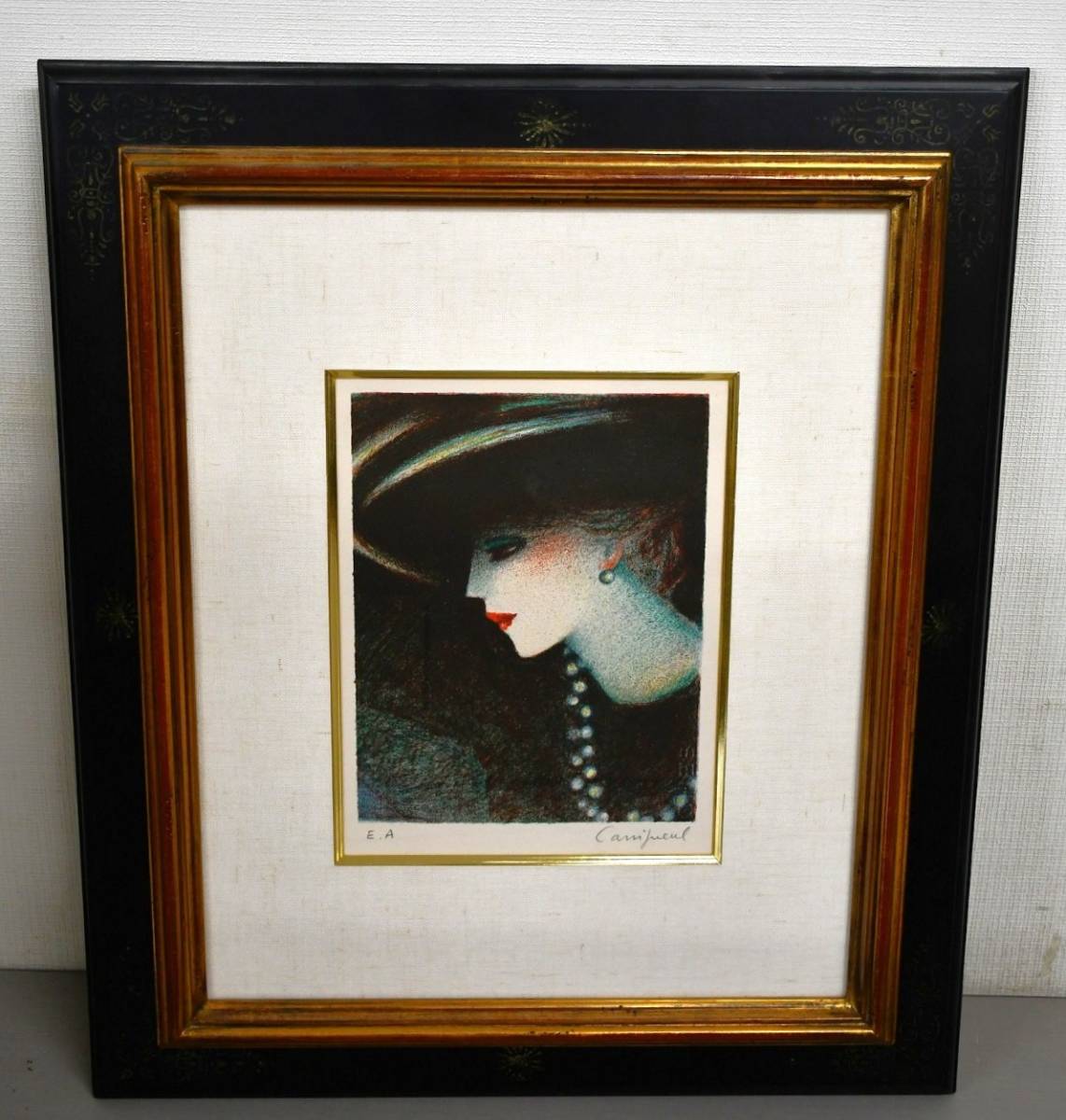 NY10-159【現状品】カシニョール　バルバラ　リトグラフ　絵画　アート　ジャン＝ピエール・カシニョール　直筆サイン入　中古品　保管品