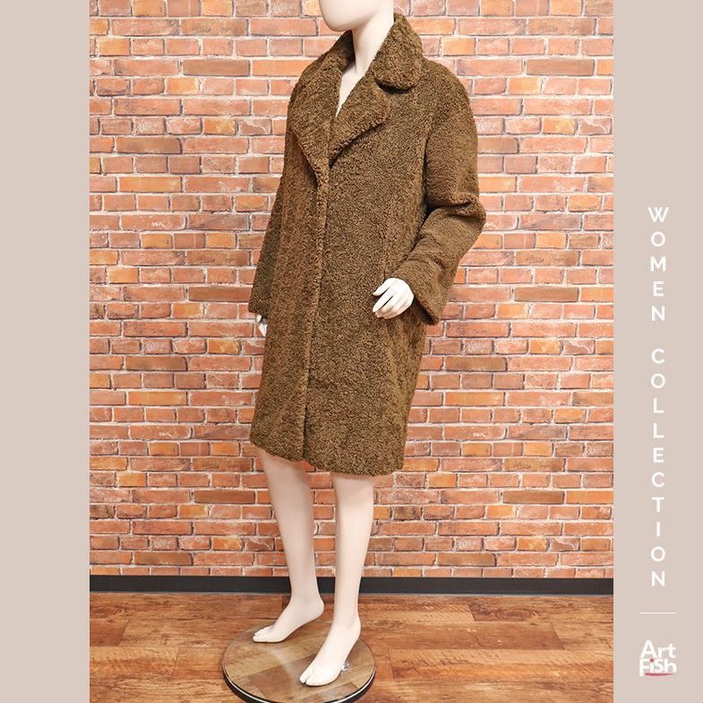 1円/秋冬/REPLAY/Sサイズ/テディベア ボア オーバーサイズ コート インポート リプレイ 新品/茶色/ブラウン/hz370/