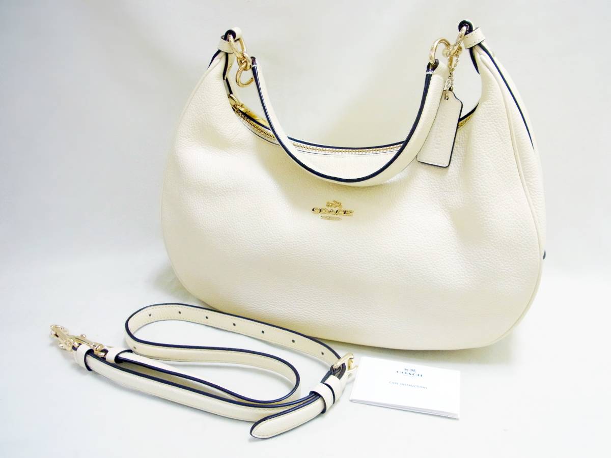 美品 COACH コーチ 2WAY ワン ショルダー バッグ 白 ホワイト F38250 