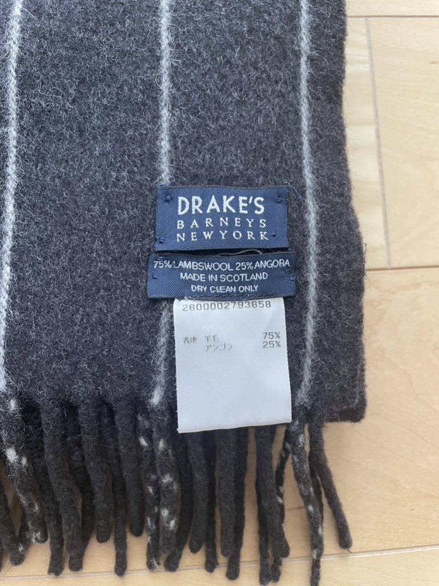 美品バーニーズニューヨーク別注 ドレイクス マフラー ブラウン